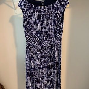 Chaps blue and white dress